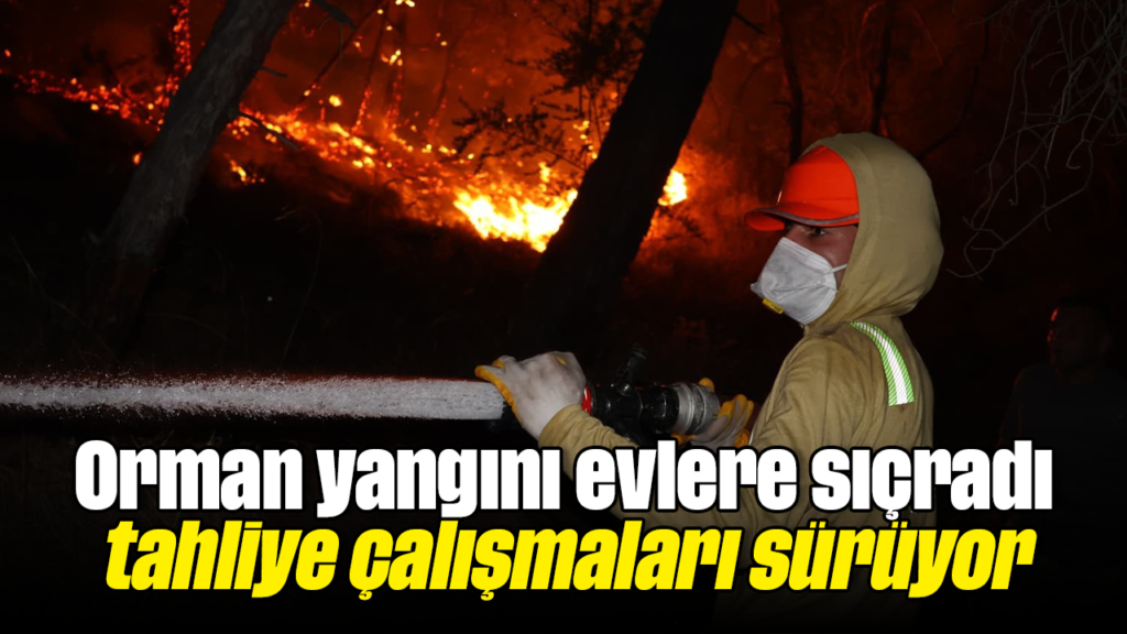 Orman yangını Karagedik Mahallesi'nde evlere sıçradı, tahliye devam ediyor