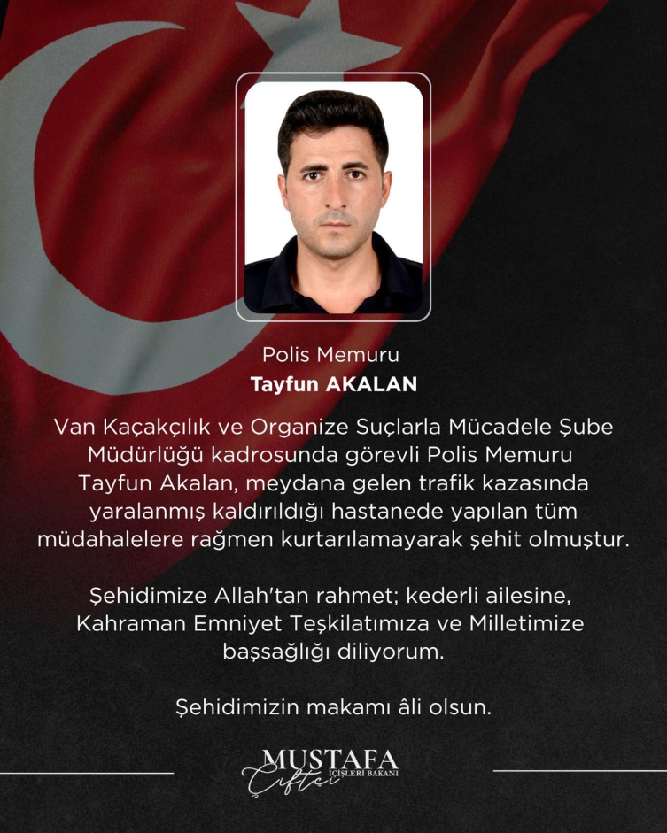 Van’da Trafik Kazasında Şehit Olan Polis Memuru Tayfun Akalan’ın Taziyesi