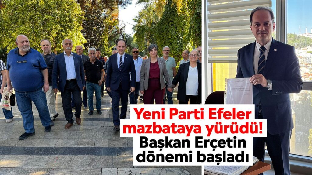 Yeni Parti Efeler’de Kaan Erçetin Mazbatayı Alarak Göreve Başladı